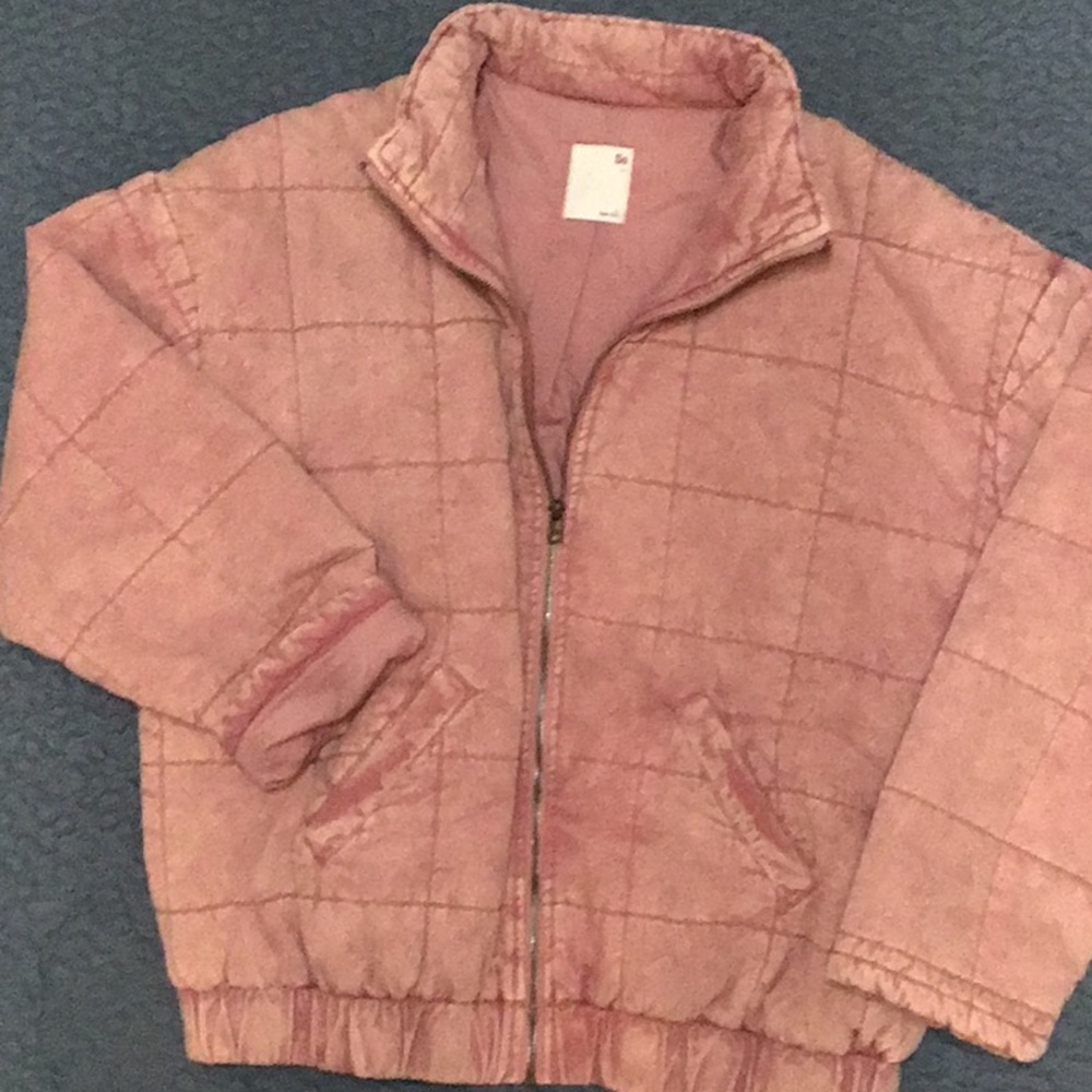 SO Quilted Pink Bomber Jacket